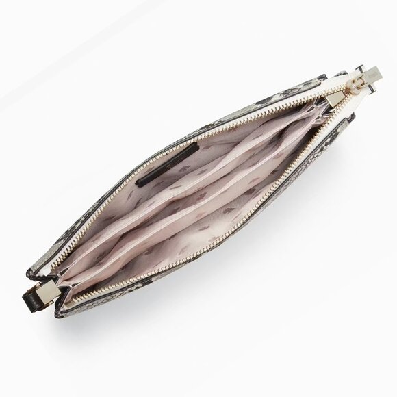 KATE SPADE Leila Mixed Material Triple Gusset Crossbody in Parchment NWOT - Picture 4 of 8